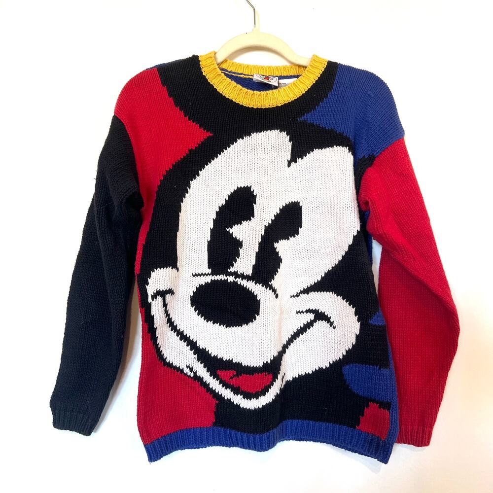 Vtg Mickey Mouse Disney Ramie Cotton Sweater Small 100% natural fiber